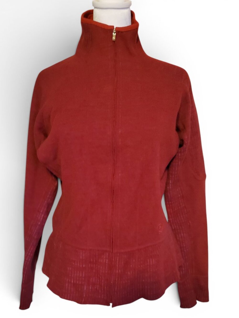 Mountain Hardwear Red Wool Blend Full Zip Sarafin Sweater Jacket Size Medium